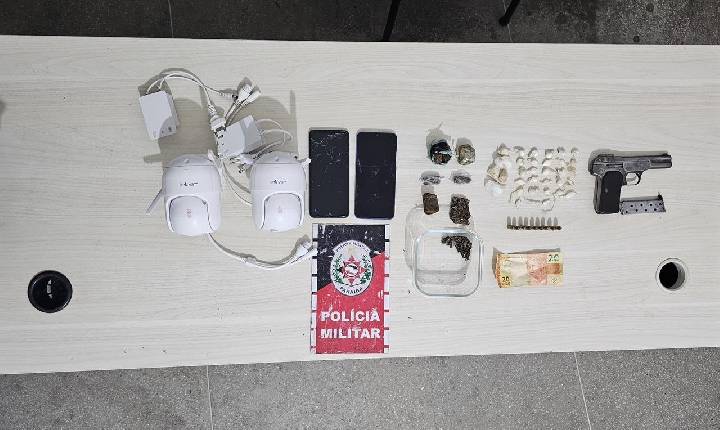 Ação integrada da Polícia Militar apreende arma, drogas e sistema de monitoramento em Triunfo, no Sertão da PB