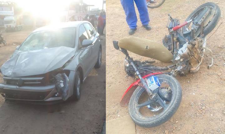 Casal que retornava do trabalho é arremessado após colisão violenta com carro em Sousa; motorista foge do local