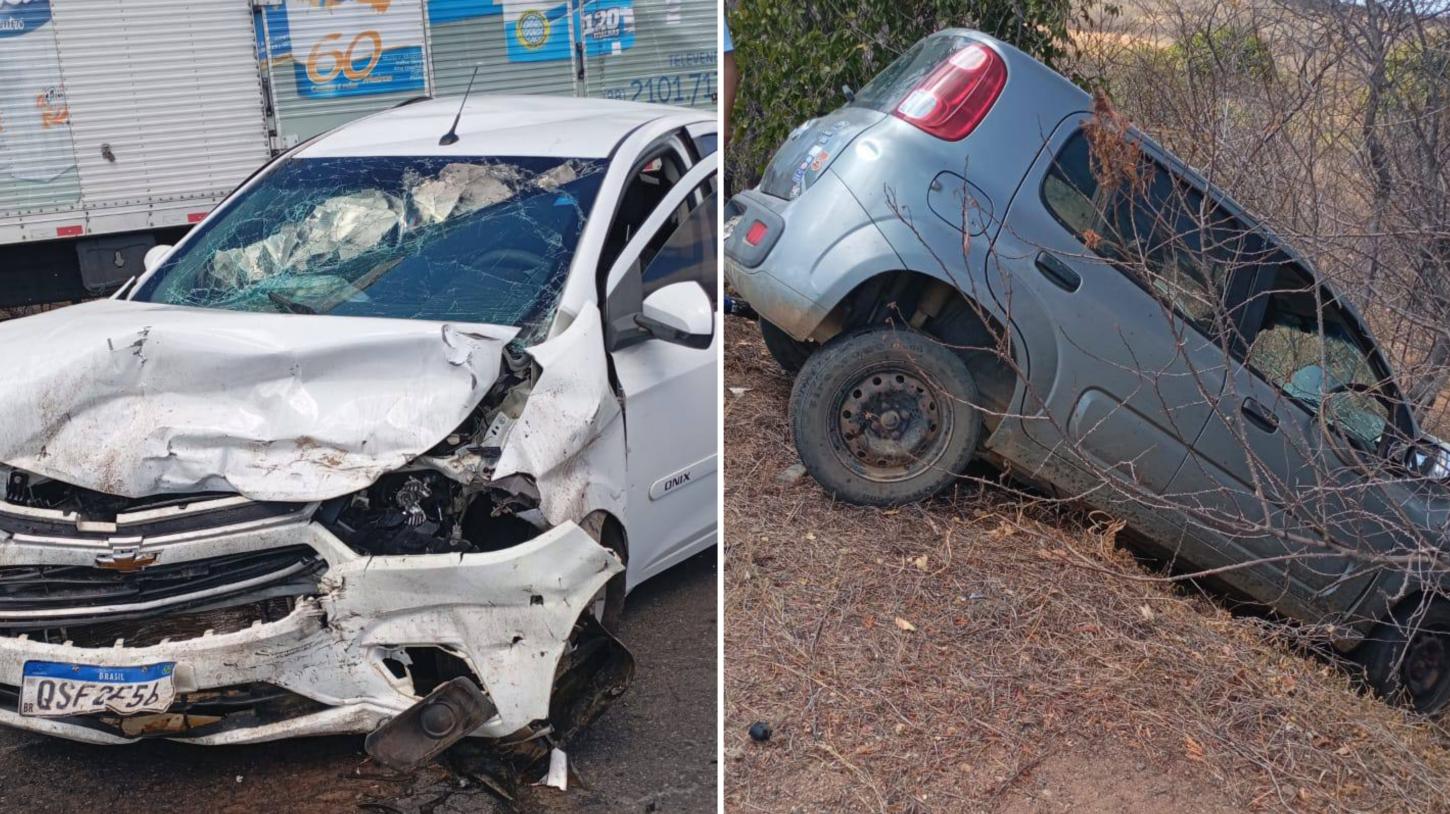 Colisão frontal na BR-230 entre Pombal e Aparecida deixa três feridos nesta quinta-feira (31)