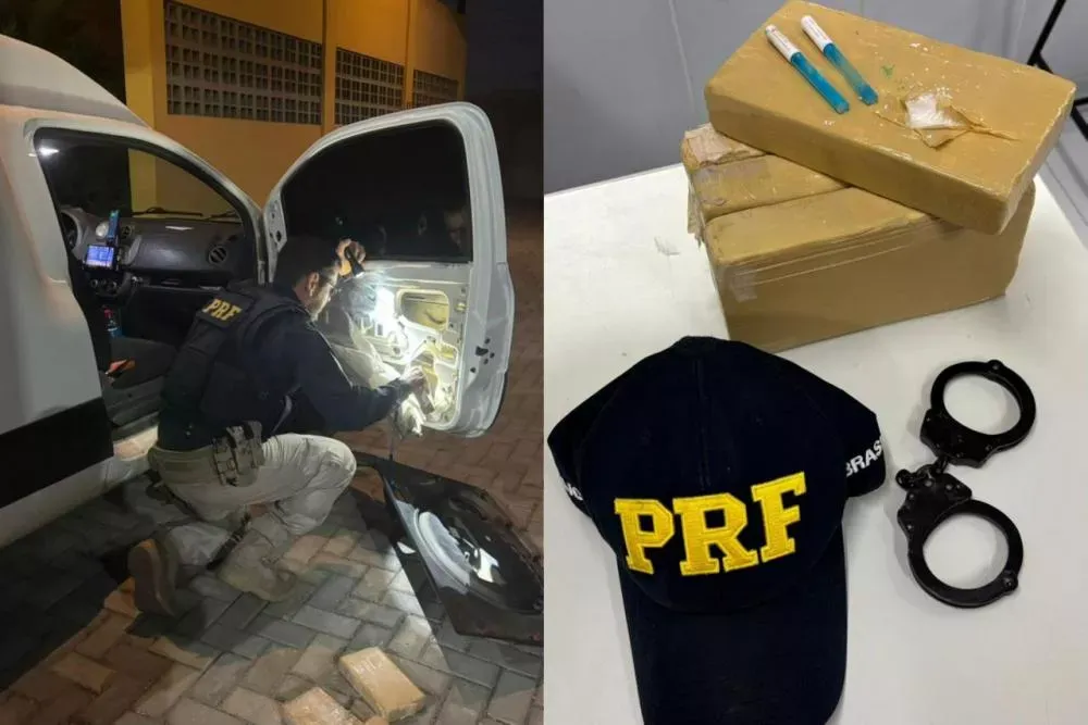 PRF apreende 4 kg de cocaína escondidos em veículo durante fiscalização em São Mamede