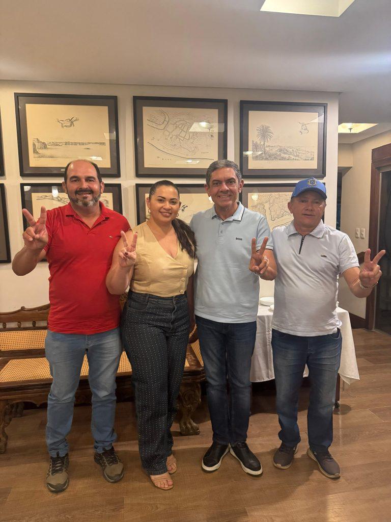 Prefeito Rinaldo Cipriano recebe apoio da ex-prefeita Jordhanna Lopes e de seu esposo César em Joca Claudino