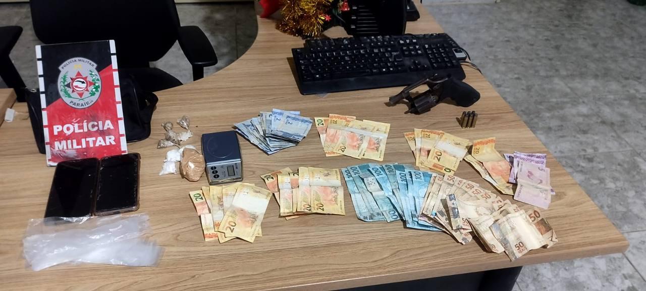 Casal é detido com arma de fogo, drogas e dinheiro durante patrulhamento da ROTAM em Sousa