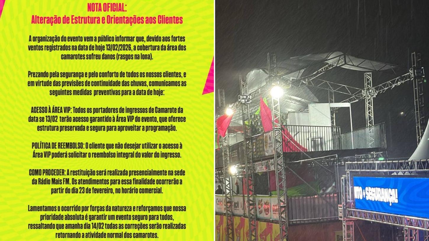 Organização do Carnaval de Cajazeiras divulga atualização após boatos sobre queda de camarotes e choque elétrico