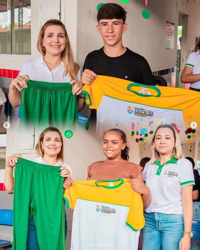 Prefeita Laís Raquel participa da abertura do ano letivo e entrega fardamento escolar a estudantes de Poço de José de Moura