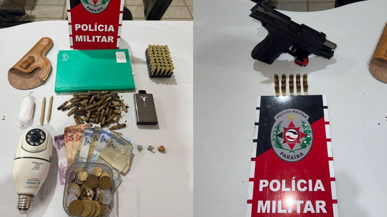 Polícia Militar realiza duas ações em São Bento e apreende drogas, munições e pistola .380, neste sábado (7)
