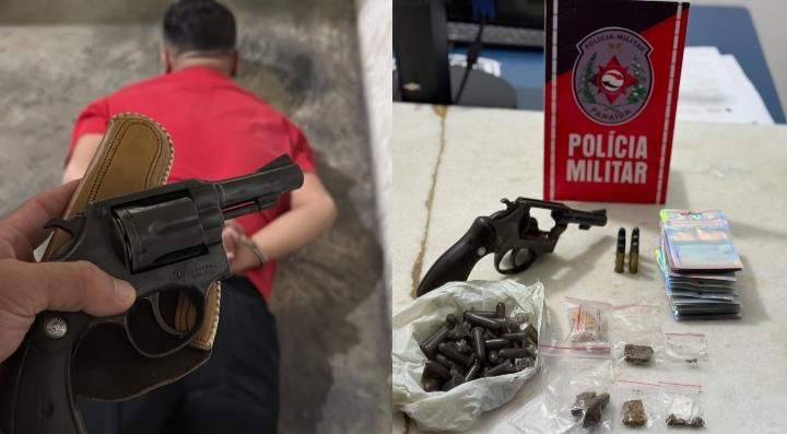 Dupla é presa por tráfico de drogas e arma de fogo é apreendida durante ação da Força Tática em São Bento