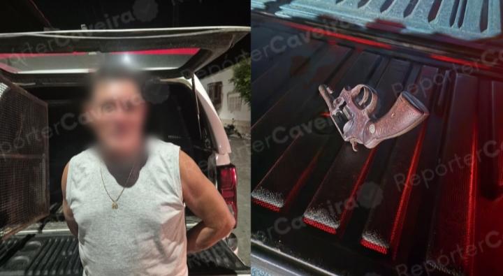 Homem é preso após perseguição policial com arma, munições e sinais de embriaguez em Uiraúna
