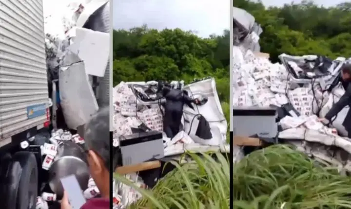 Colisão entre caminhão e bitrem deixa motorista morto na BR-116 em Cachoeira dos Índios