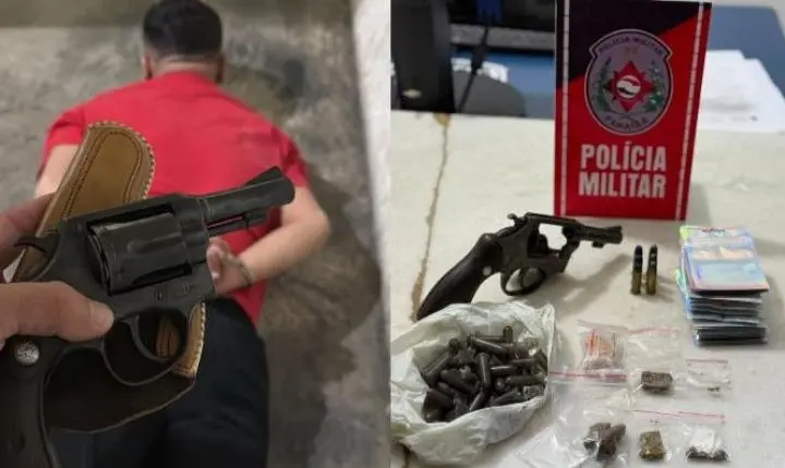 Dupla é presa por tráfico de drogas e arma de fogo é apreendida durante ação da Força Tática em São Bento